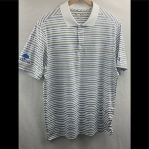 Under Armor Strip Polo Shirt Size Medium